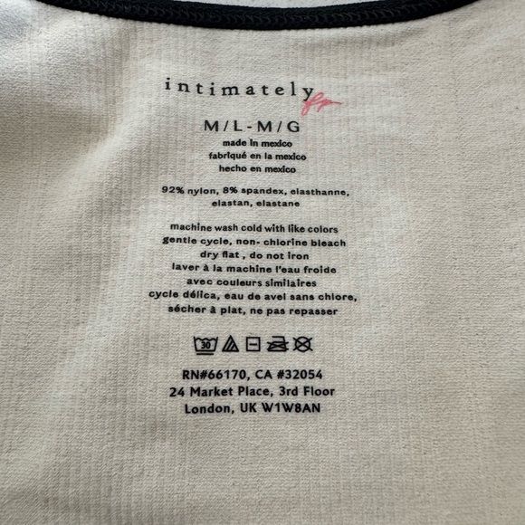 Free People Intimately Bodysuit Cream Combo Ribbed Women’s Sz M-L NWT - Picture 3 of 6